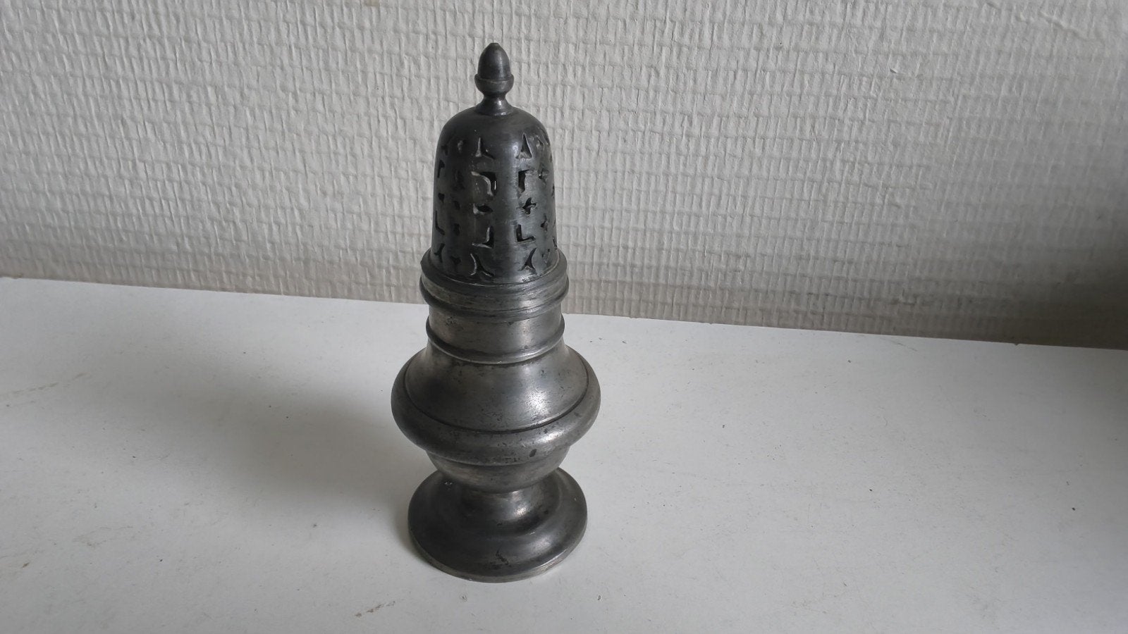 antieke tinnen suiker/peper/ kaneel strooier, afneembare kop, Ophalen of Verzenden
