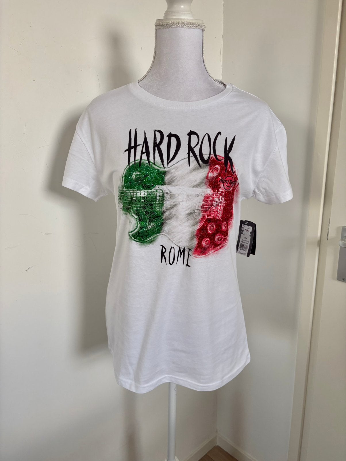 Nieuw mét kaartje! Hard Rock Cafe shirt - Rome - maat XL, Wit, Maat 42/44 (L), Nieuw, Ophalen of Verzenden