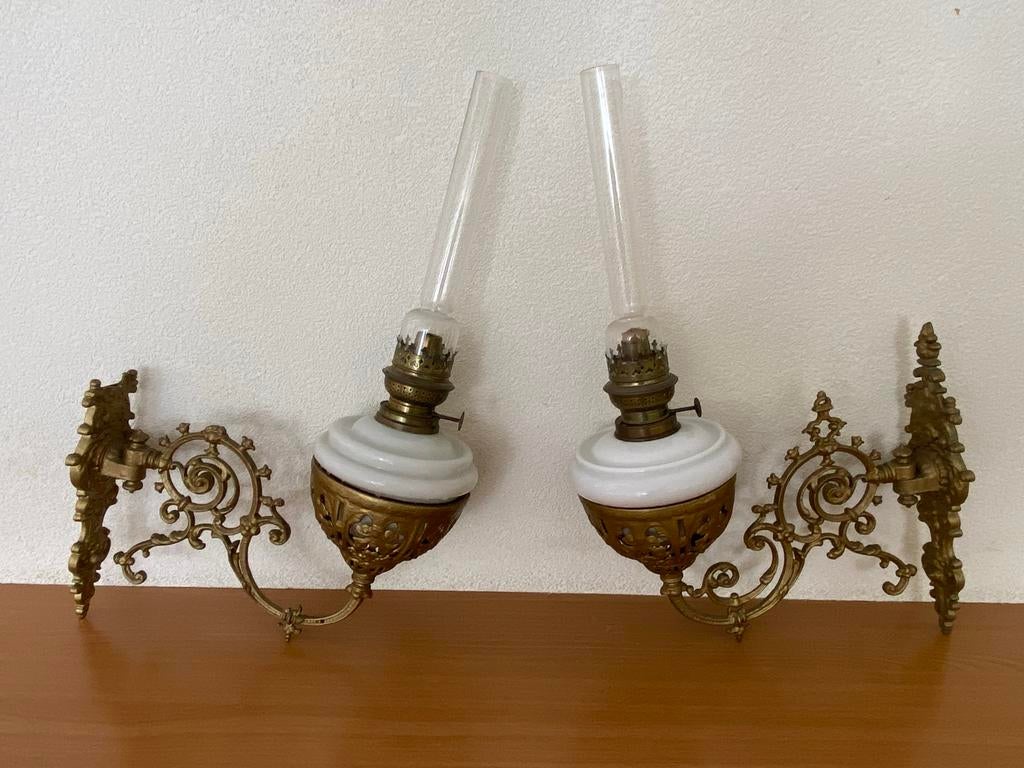 Antieke Kerklampen / Wandlampen - Set van 2, Antiek en Kunst, Ophalen