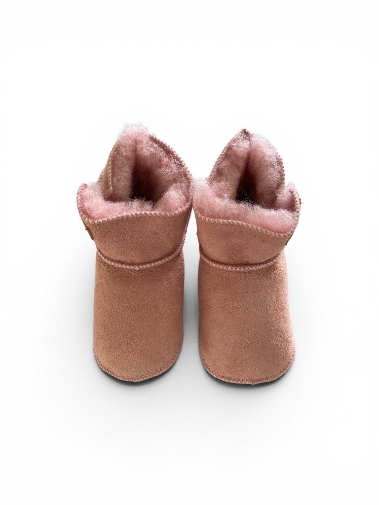 Koopje! Suede babyslofjes van Melton met lamswol voering, Slofjes, Meisje, Ilewap, Nieuw