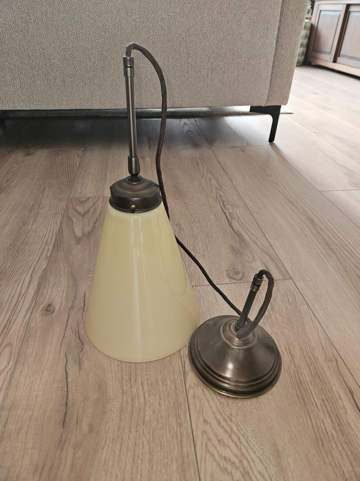 2 Landelijke hanglampen - Zo goed als nieuw, Ophalen of Verzenden, Zo goed als nieuw, Glas, Landelijke stijl