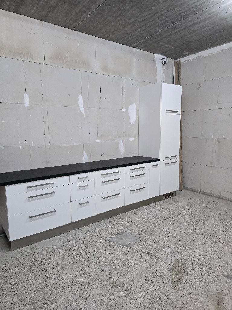 Te koop Complete witte hoogglans keuken., Ophalen, Gebruikt, Wit, Hoogglans of Gelakt