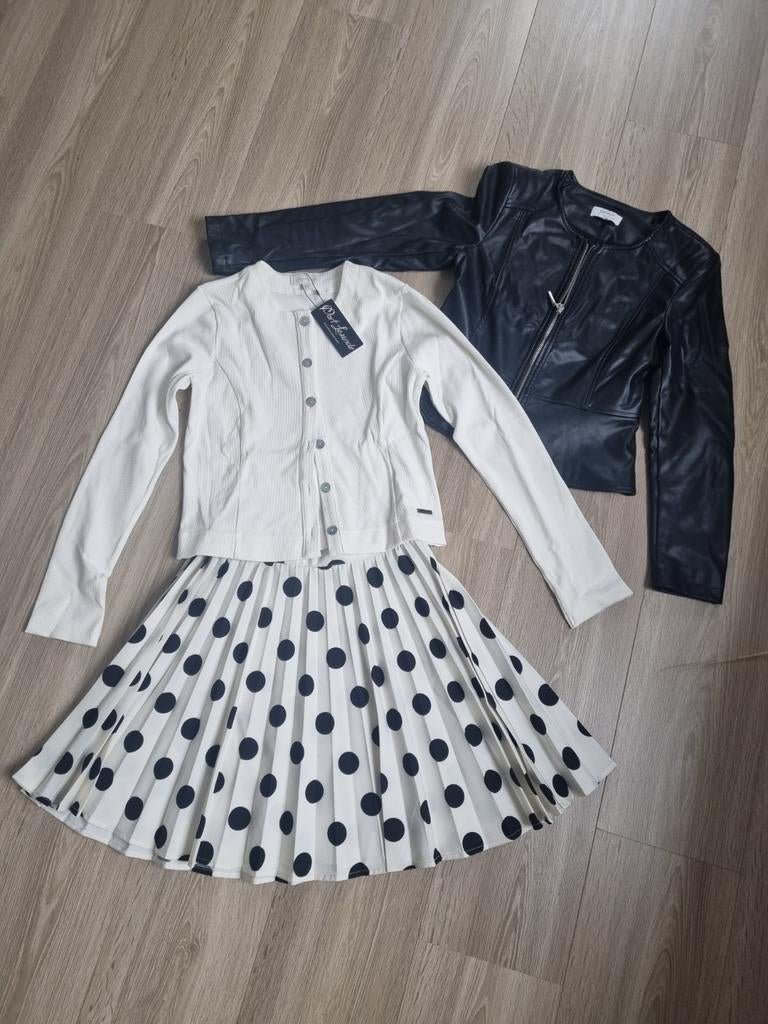Super leuk meisjes setje leren jasje zwart rokje vestje 164, Kinderen en Baby's, Kinderkleding | Maat 164, Meisje, Only, Ophalen of Verzenden
