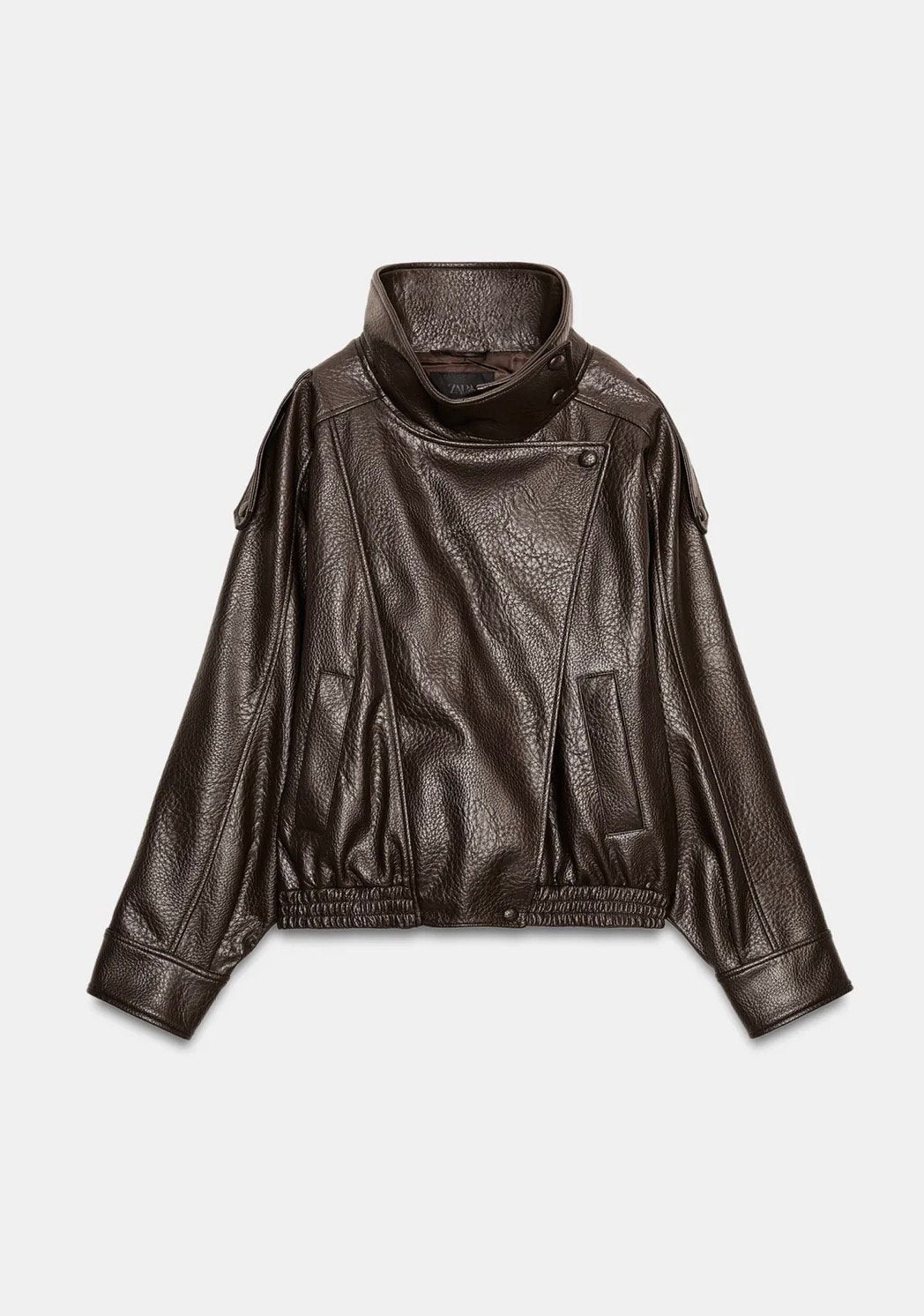 zara leather jacket, Ophalen of Verzenden, Nieuw, Maat 42/44 (L), Bruin
