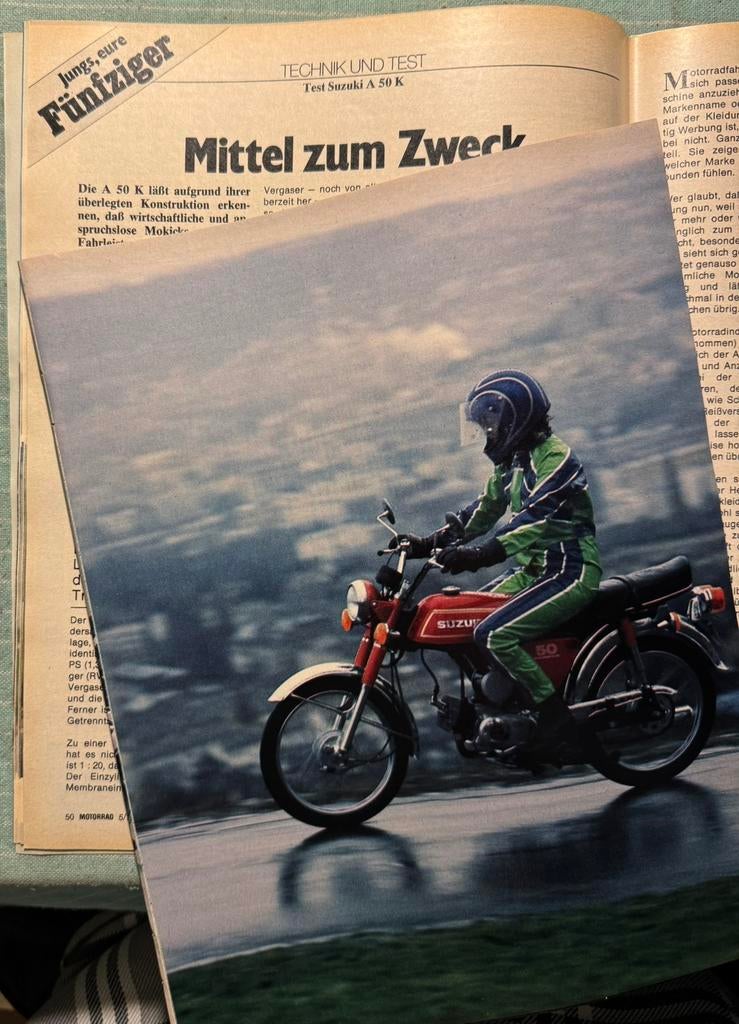 Test 1977 Suzuki A50K, Verzenden, Zo goed als nieuw, Motoren