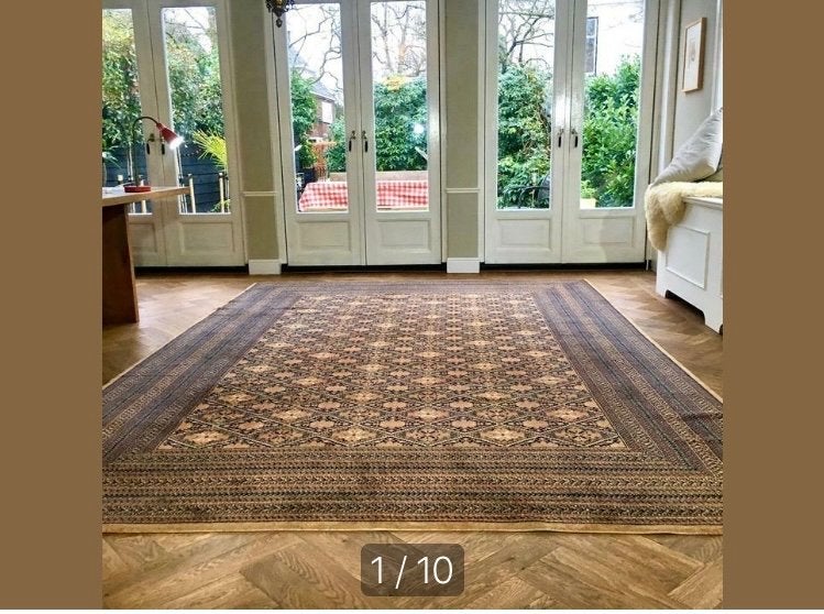 Groot Louis de Poortere tapijt (wol, scheerwol, vloerkleed), Ophalen, Gebruikt, Bruin, 200 cm of meer