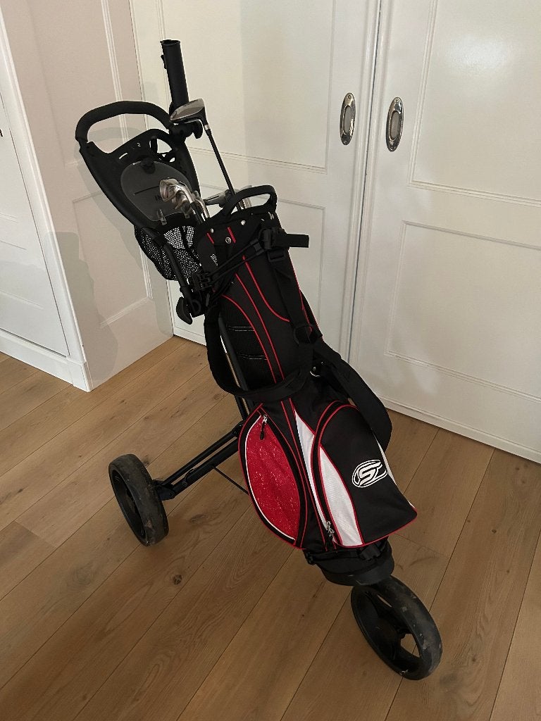 Complete golfclubset met golf trolley, Sport en Fitness, Golf, Ophalen, Gebruikt, Set, Overige merken