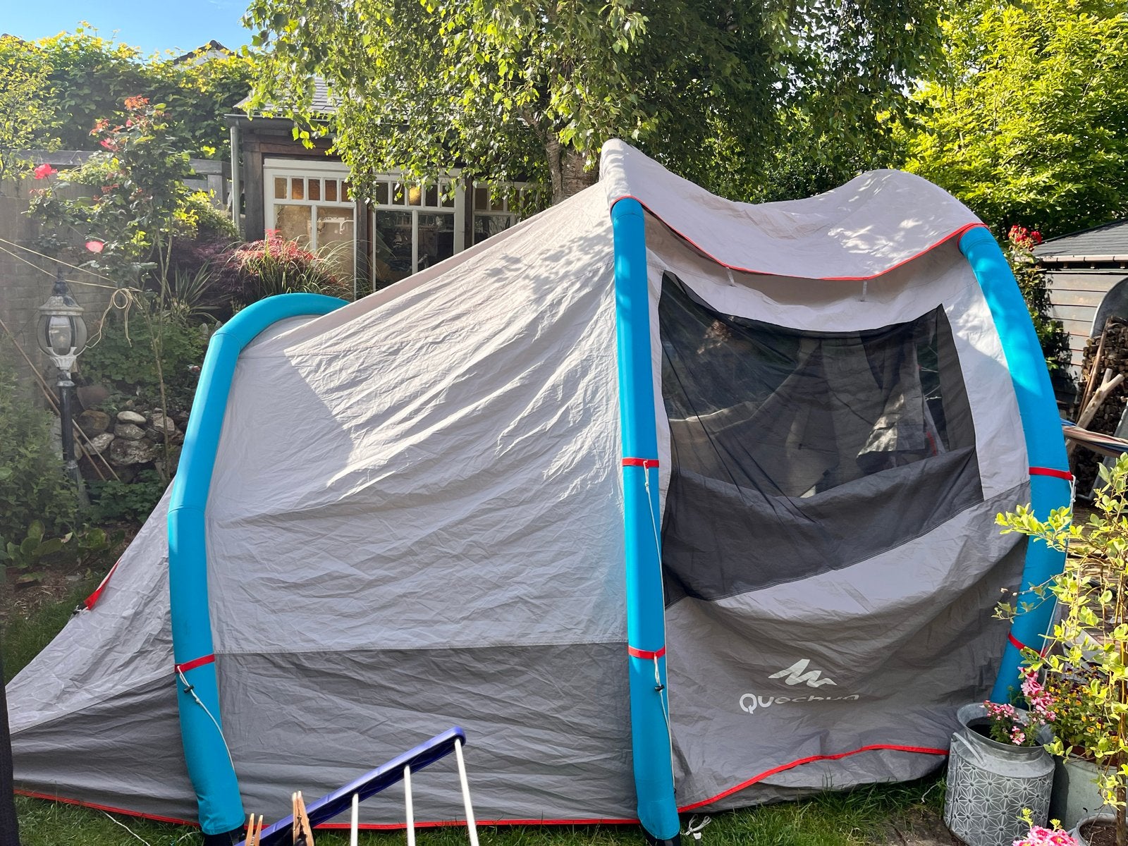 Quechua Air Seconds Family 4.1 XL opblaasbare familietent, Ophalen of Verzenden, Gebruikt, Tot en met 4