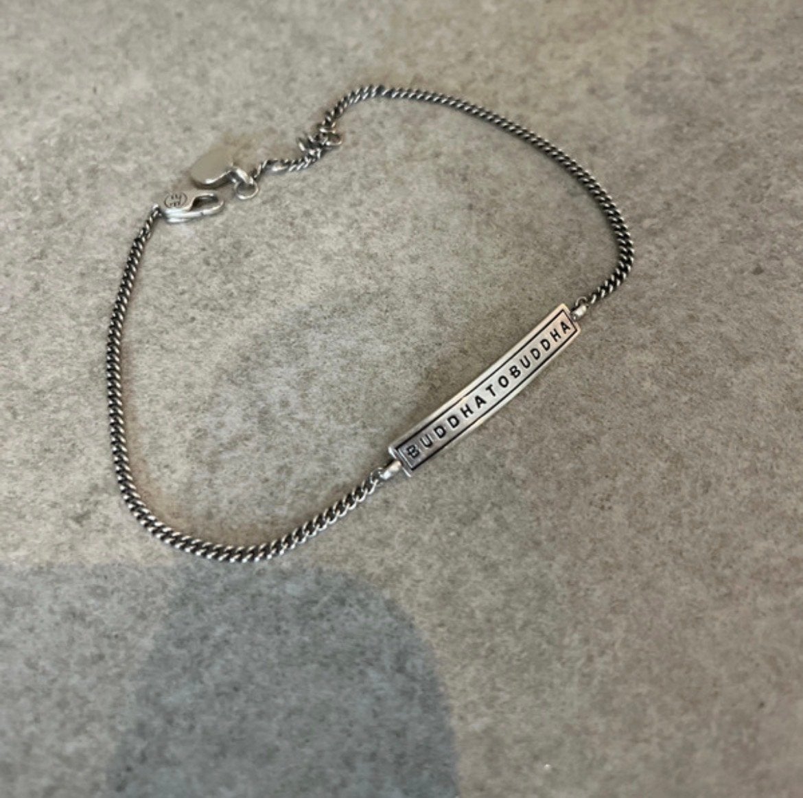 Buddha to Buddga enkelband - Maat L, Ophalen of Verzenden, Zo goed als nieuw, Zilver