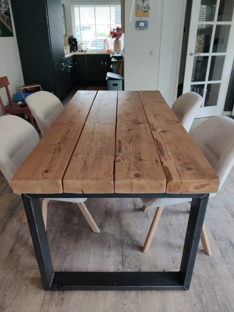 Balken eettafel, Ophalen, Rechthoekig, 50 tot 100 cm