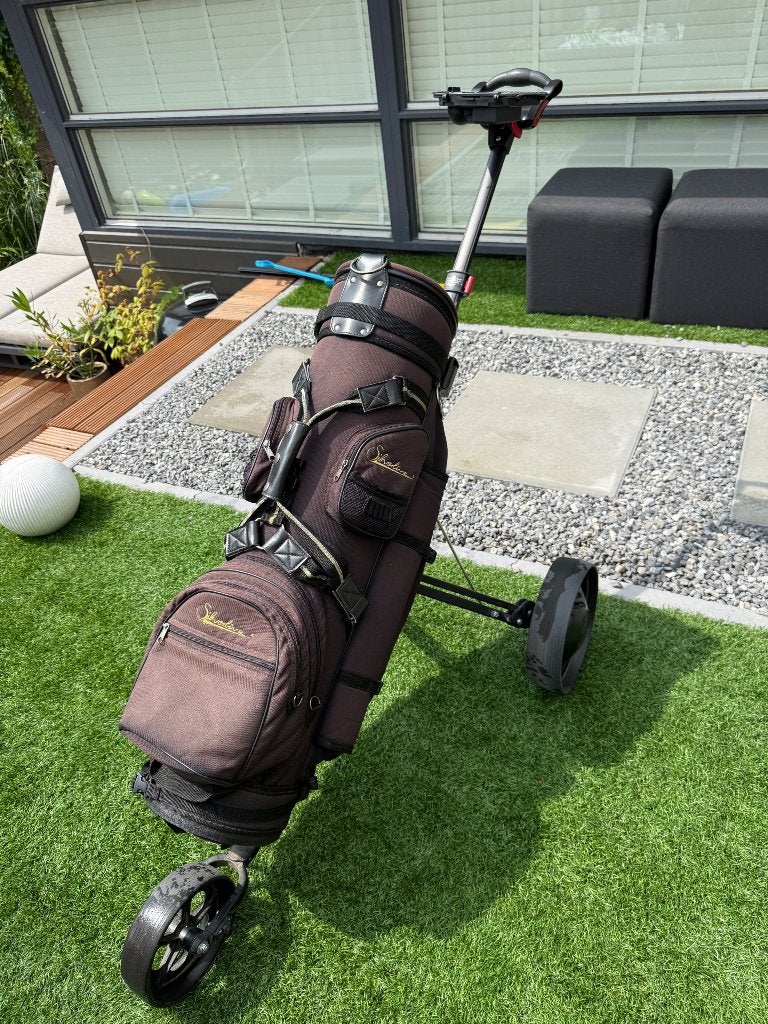 Golfkar met tas - Gebruikt, Sport en Fitness, Golf, Ophalen, Gebruikt, Tas, Overige merken