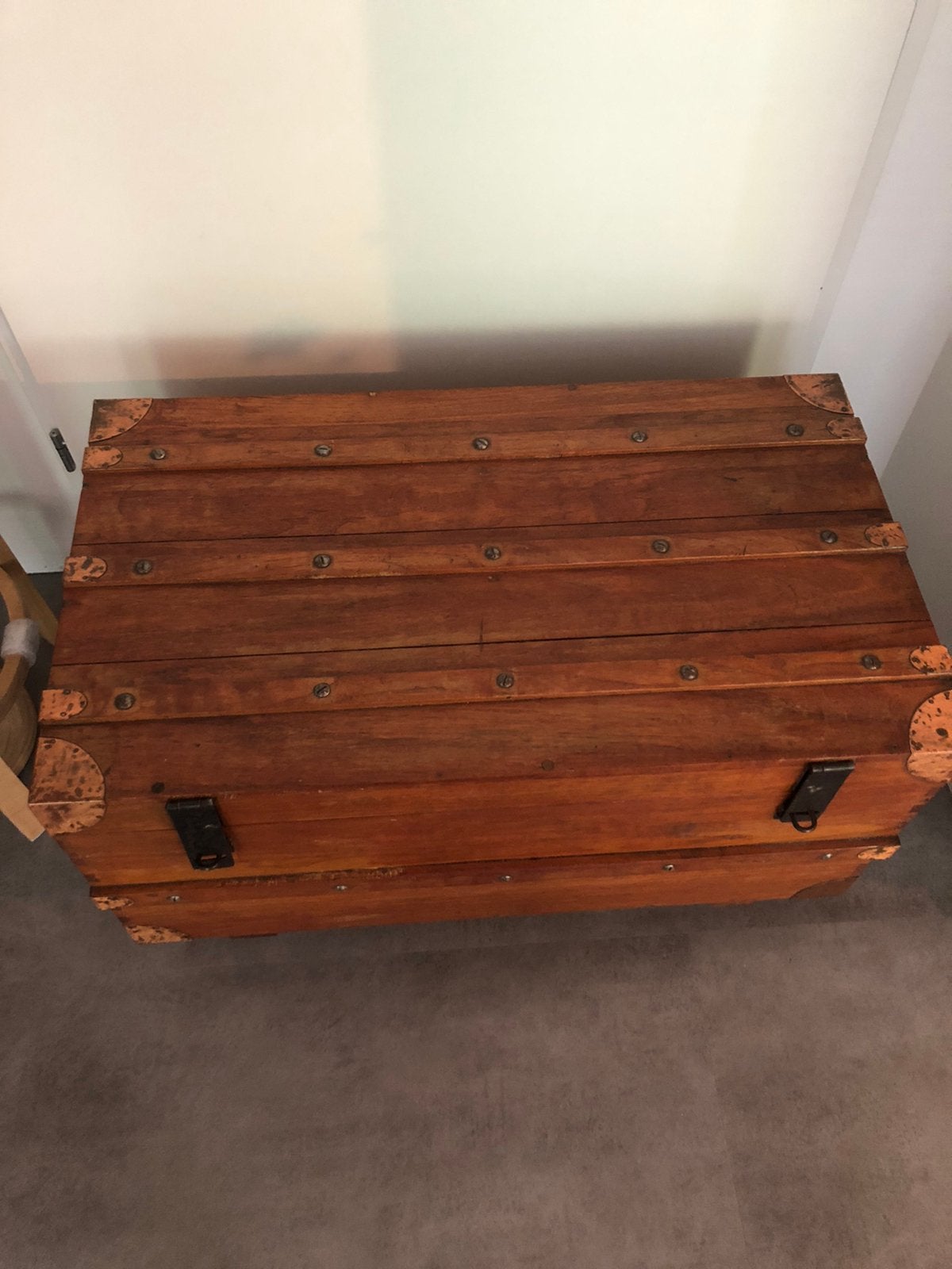 Teakhouten antieke kist., Ophalen, Gebruikt, 50 tot 100 cm, Teakhout