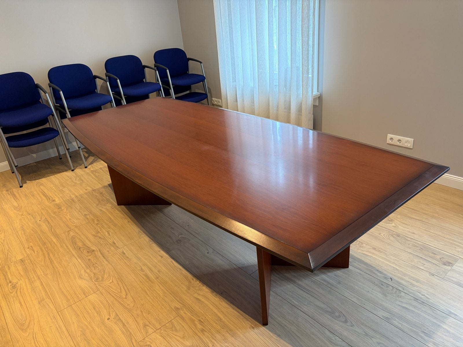 Strakke houten vergadertafel 120x280 cm, Ophalen