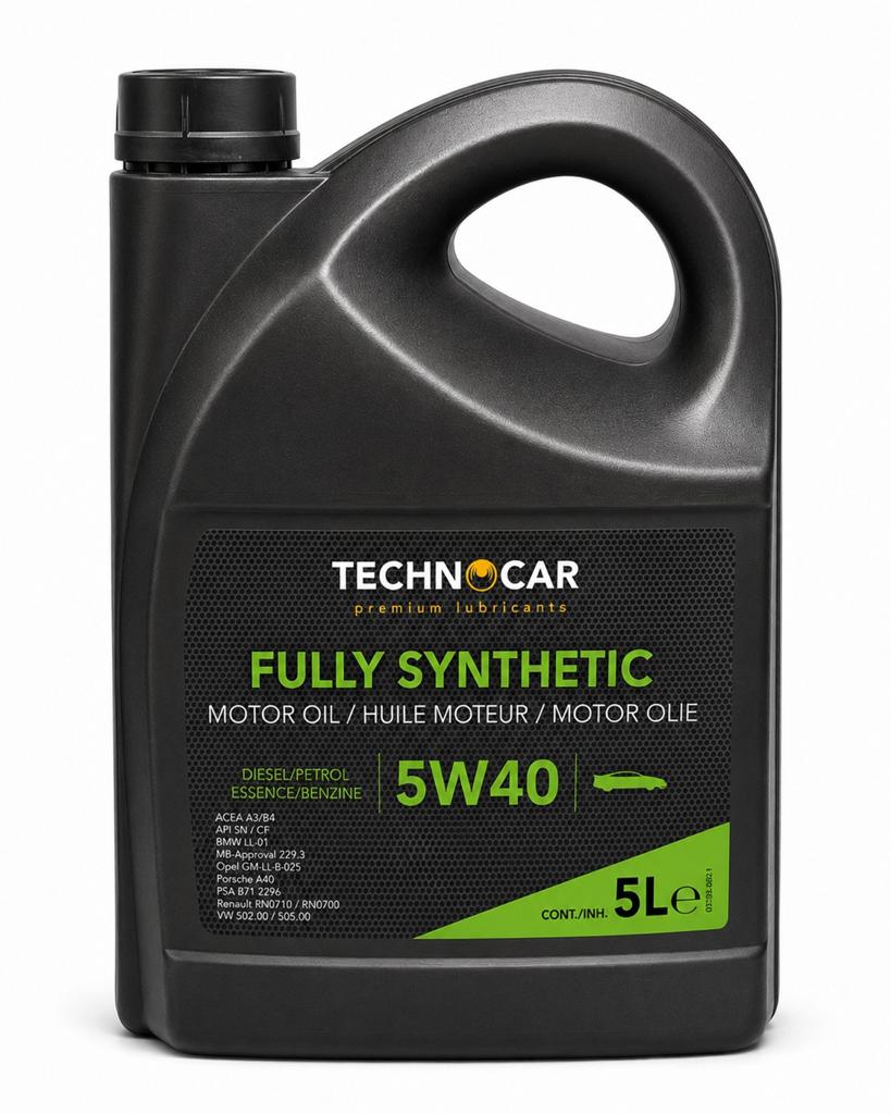 Technocar 5W40 Volledig Synthetische Motorolie 5L, Ophalen of Verzenden