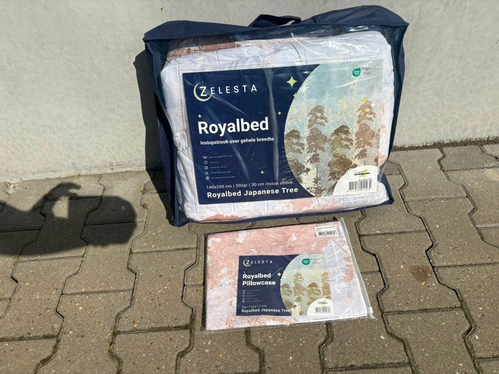 Luxe Celesta Royalbed + Kussenslopen – Nieuw!, Eenpersoons, Beige, Dekbedovertrek, Ophalen of Verzenden