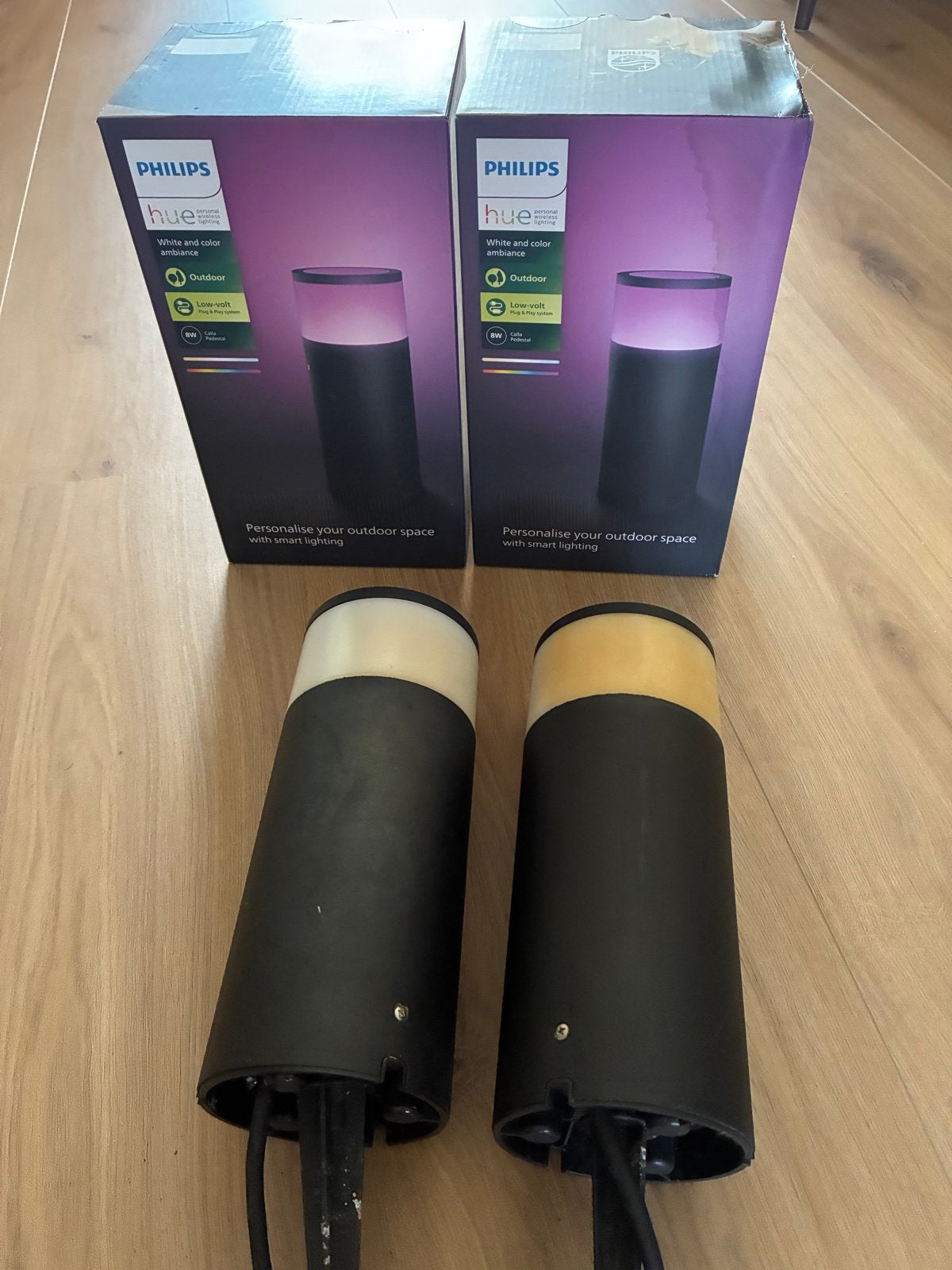 Philips Hue Calla buitenlampen – set van 4, Ophalen, Kunststof, Gebruikt, Minder dan 50 watt