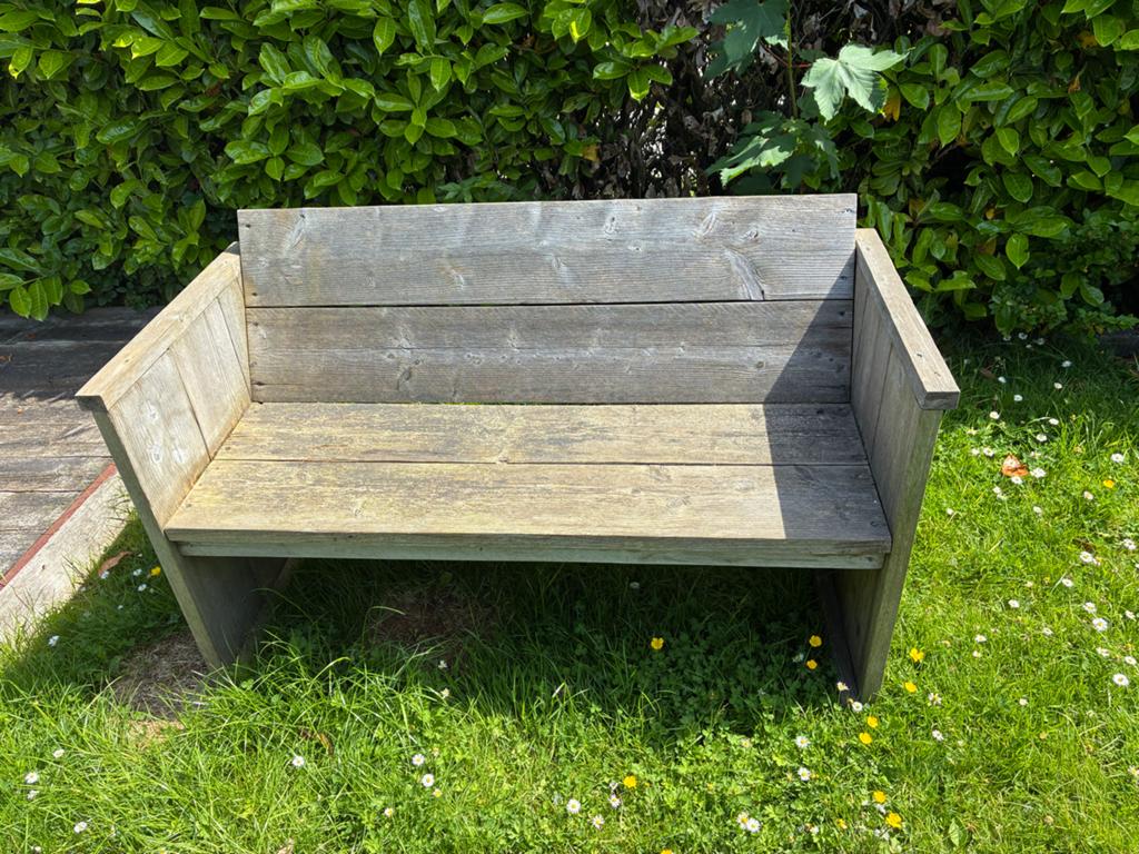 Steiger houten tuinbank - Perfect voor buiten, Ophalen, Gebruikt, Hout