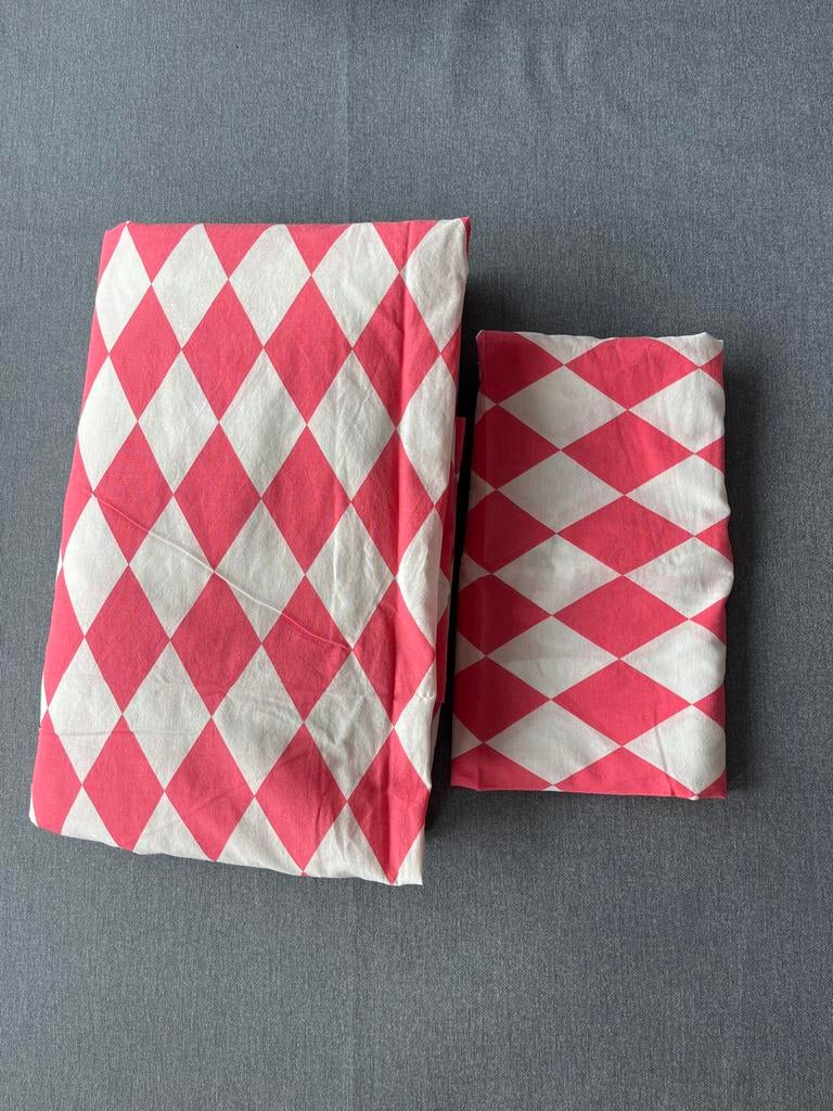 H&M Home Dekbedovertrekset Felroze 140x200cm Katoen, Eenpersoons, Dekbedovertrek, Ophalen of Verzenden, Zo goed als nieuw