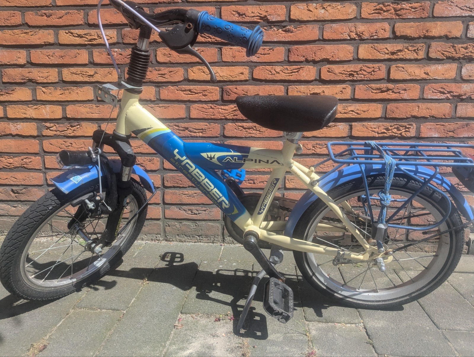 Alpina Yabber kinderfiets 16 inch - Gebruikt, Fietsen en Brommers, Fietsen | Kinderfietsjes, Ophalen, Terugtraprem, Alpina, 16 tot 20 inch