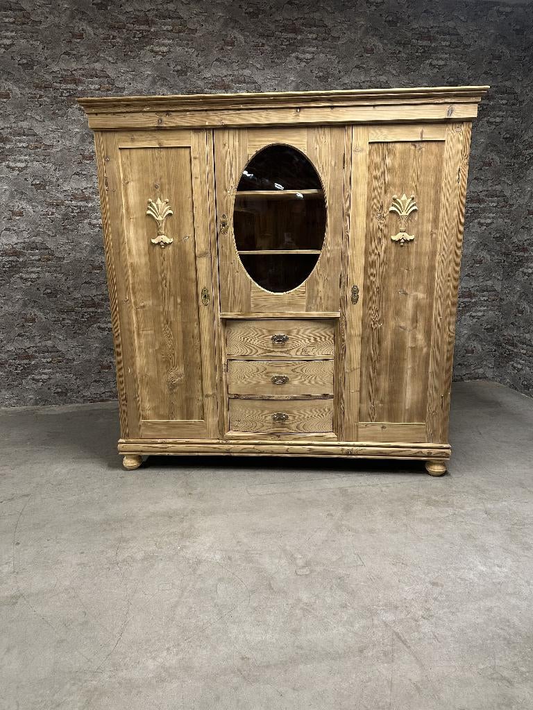 3‑deurs Jugendstil kast nr.8793, Antiek en Kunst, Antiek | Meubels | Kasten, Ophalen of Verzenden