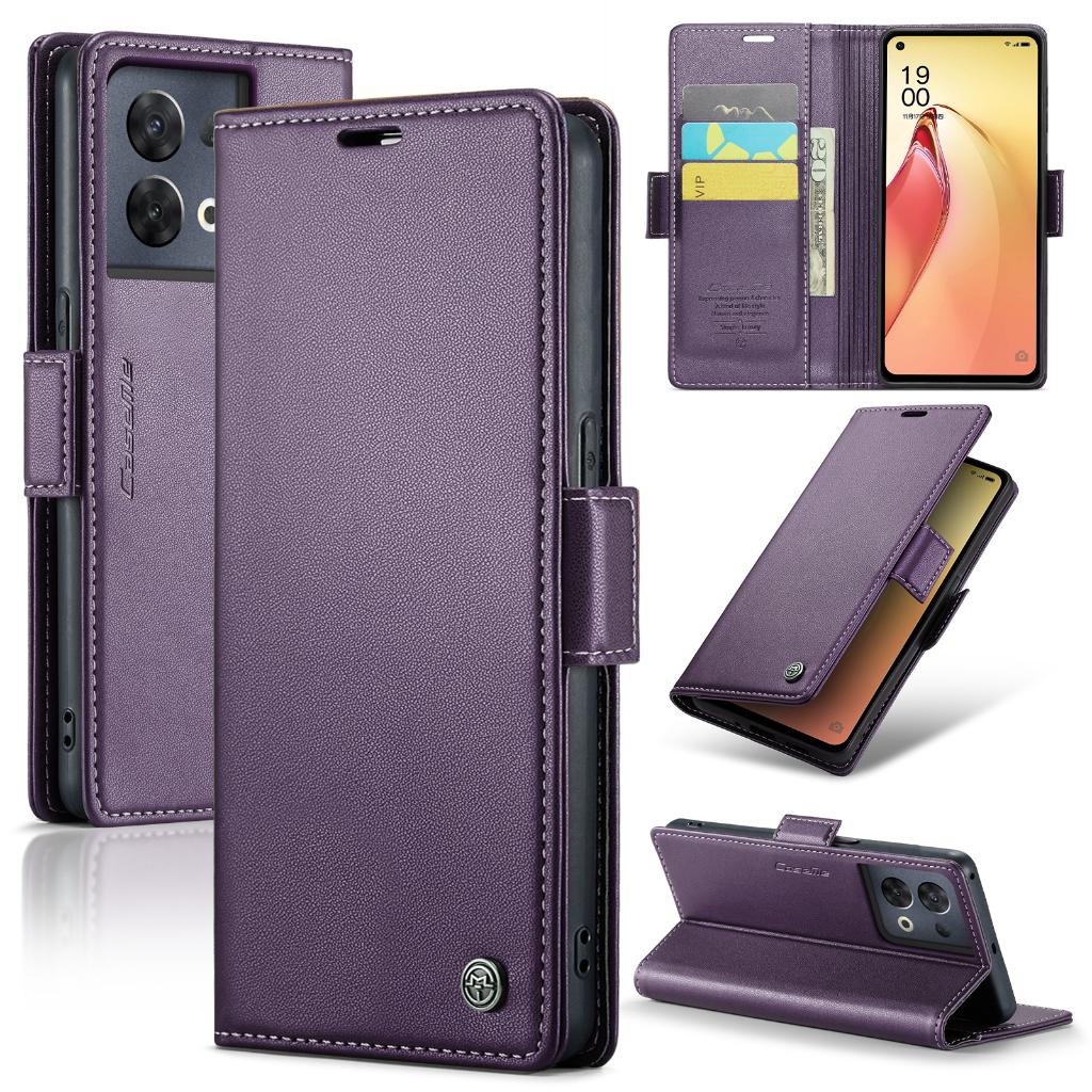 CaseMe Luxe Wallet Case voor OPPO Reno8 Pro 5G _ Paars, Verzenden, Nieuw, Hoesje of Tasje