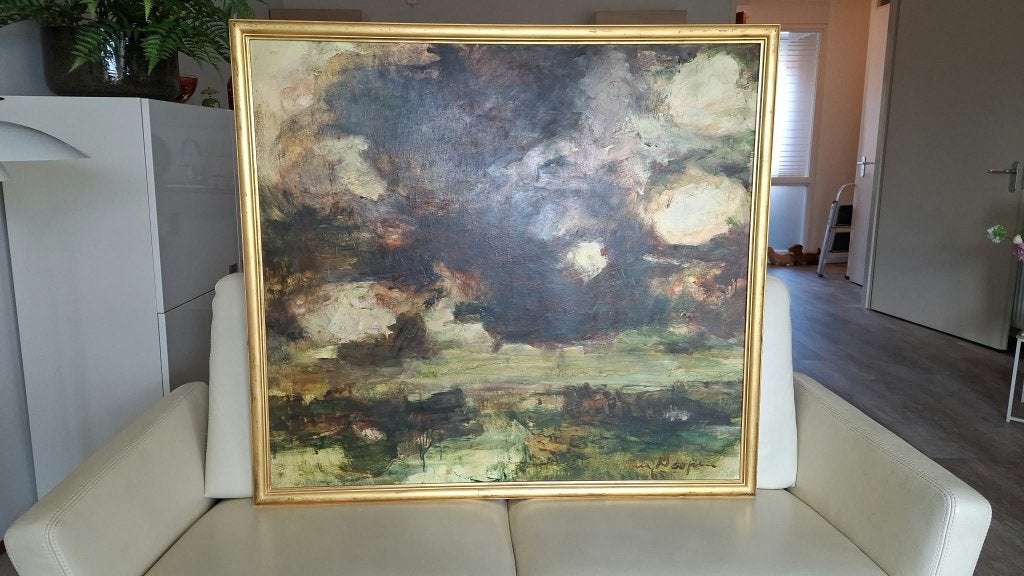 Paul Hugo ten Hoopen: Stormnacht, Ophalen of Verzenden, Expressionistisch, Landschap