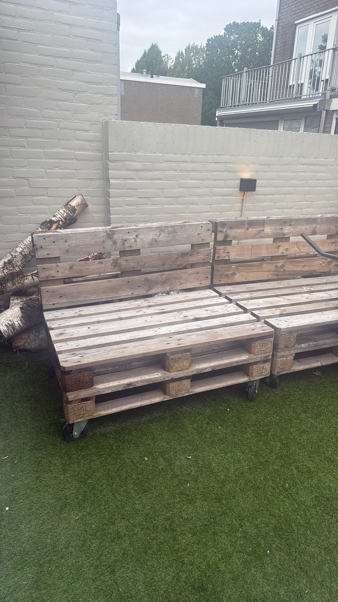 HELE NETTE PALLET BANKEN, Ophalen, Zo goed als nieuw, 50 mm of meer, Pallet