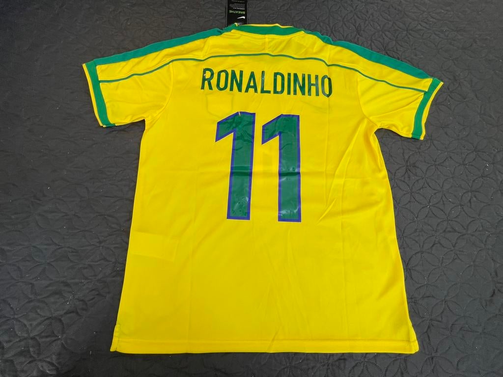 Brazilië 1998 Ronaldinho maat L, Sport en Fitness, Voetbal, Maat L, Ophalen of Verzenden, Nieuw, Shirt