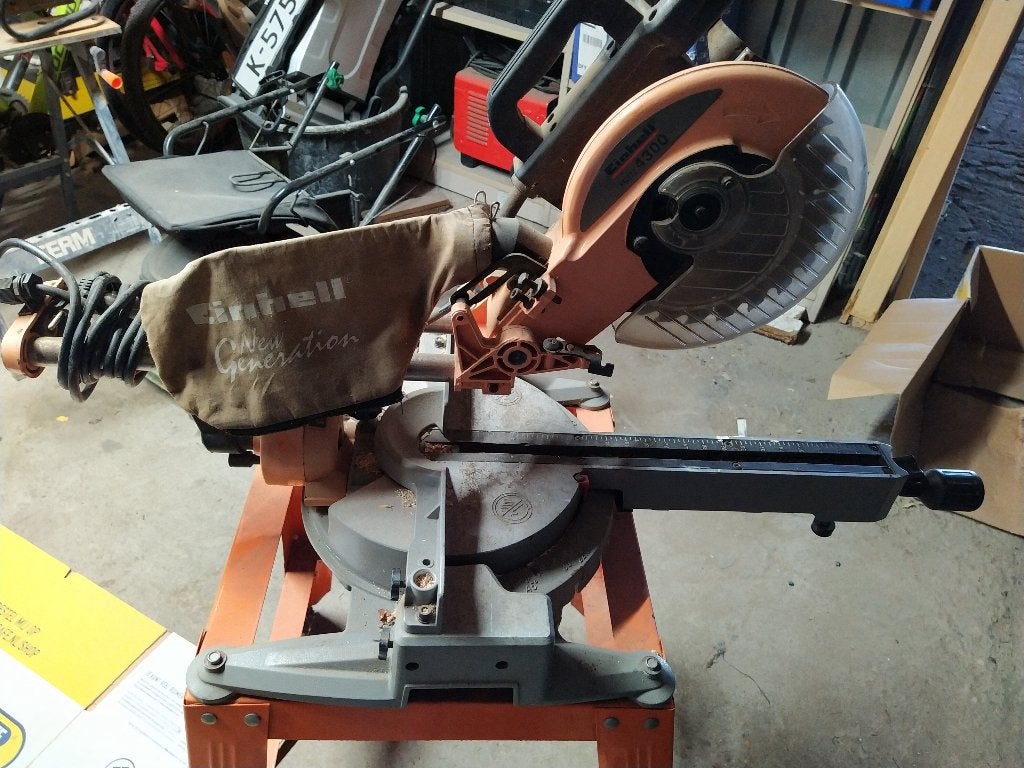 Afkortzaag op werktafel Einhell, Ophalen, Gebruikt, Afkortzaag, 30 tot 70 mm