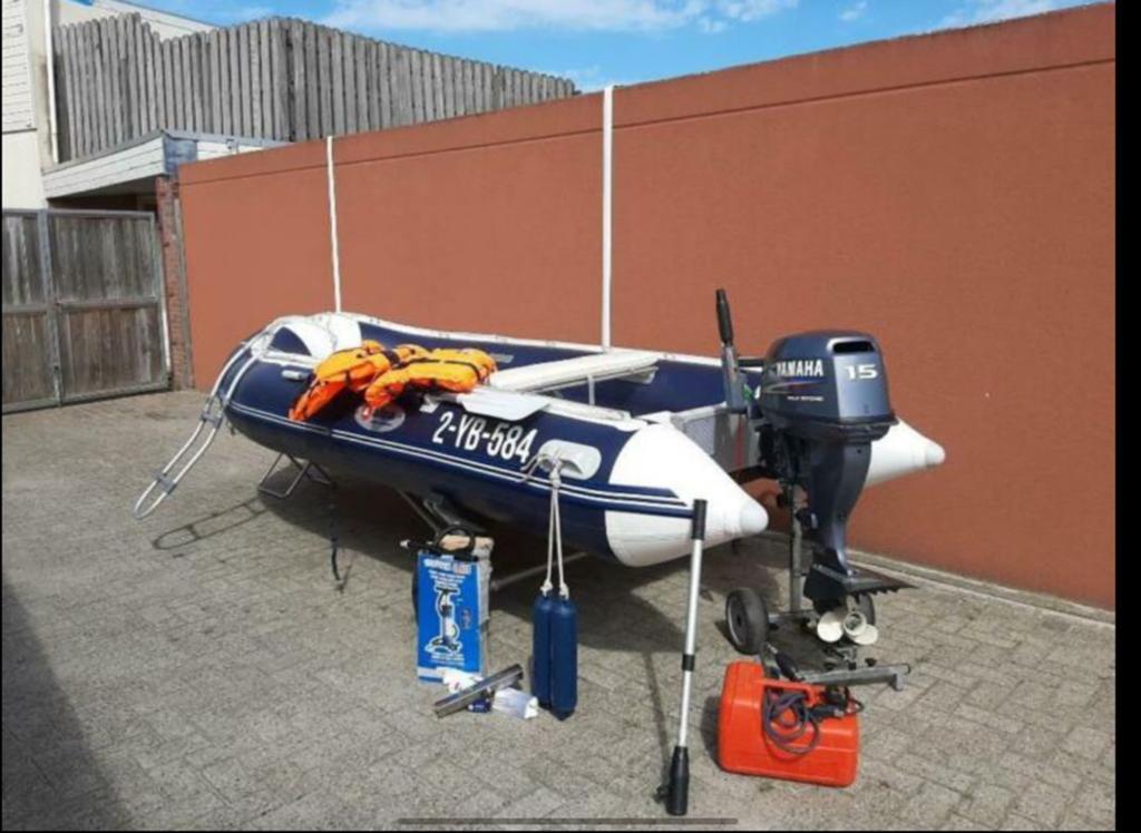 Allpa Sense 390 met Yamaha 15 pk 4-takt buitenboordmotor, Ophalen, Aluminium, Buitenboordmotor, Anker