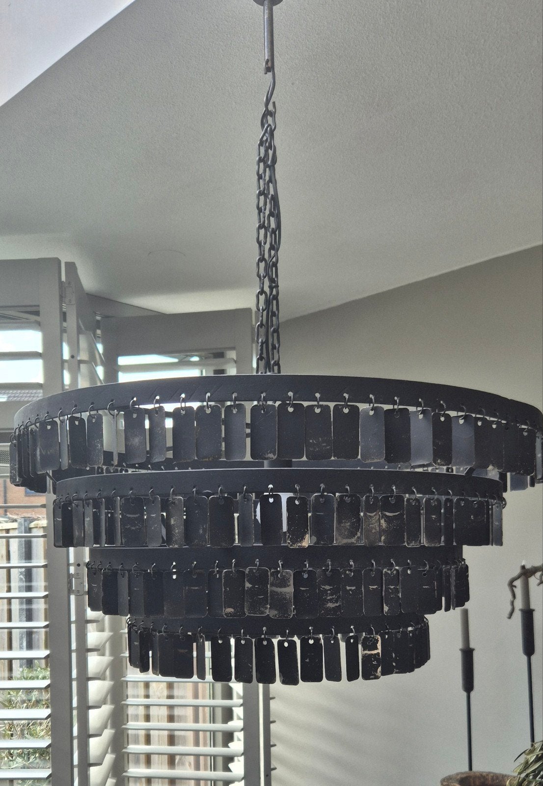 Mooie kroonluchter/ schijfjeslamp/hanglamp, Ophalen, Zo goed als nieuw