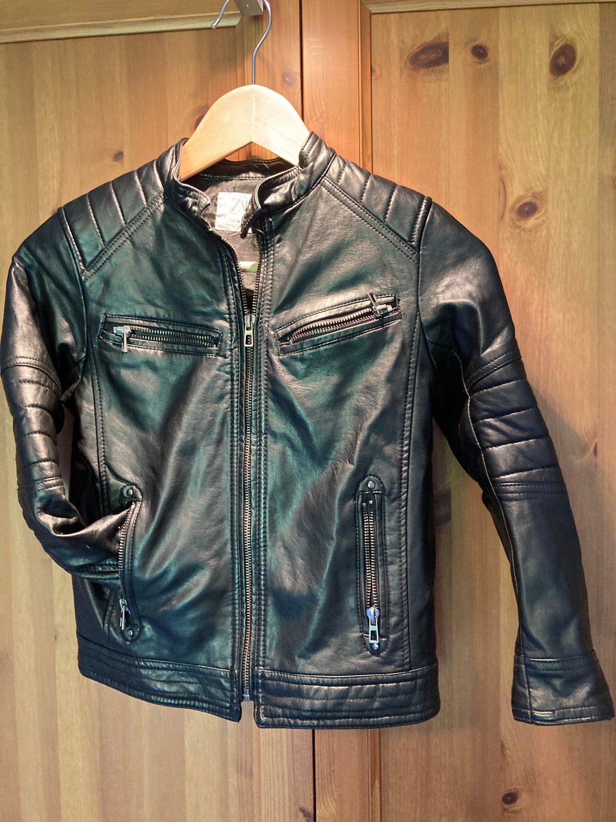 Zara Kinder Bikerjack Zwart Maat 128, Ophalen of Verzenden, Zo goed als nieuw, Jongen of Meisje, Jas