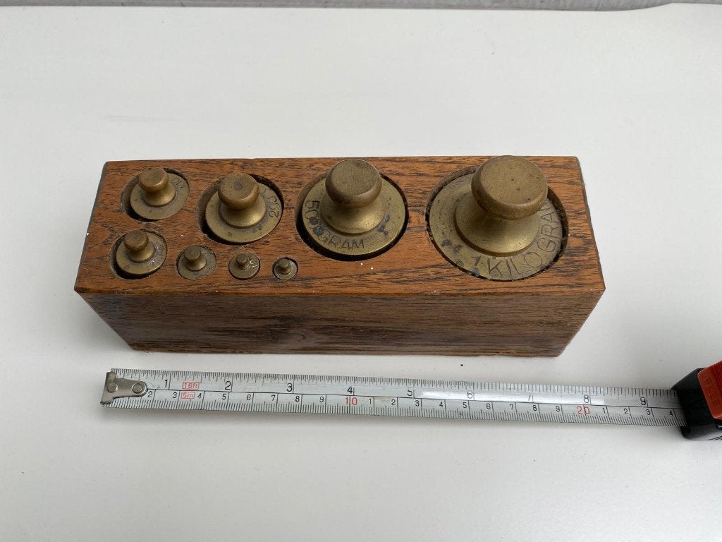 oude set messing ijk-/weeggewichten, Antiek en Kunst, Ophalen, Koper of Brons