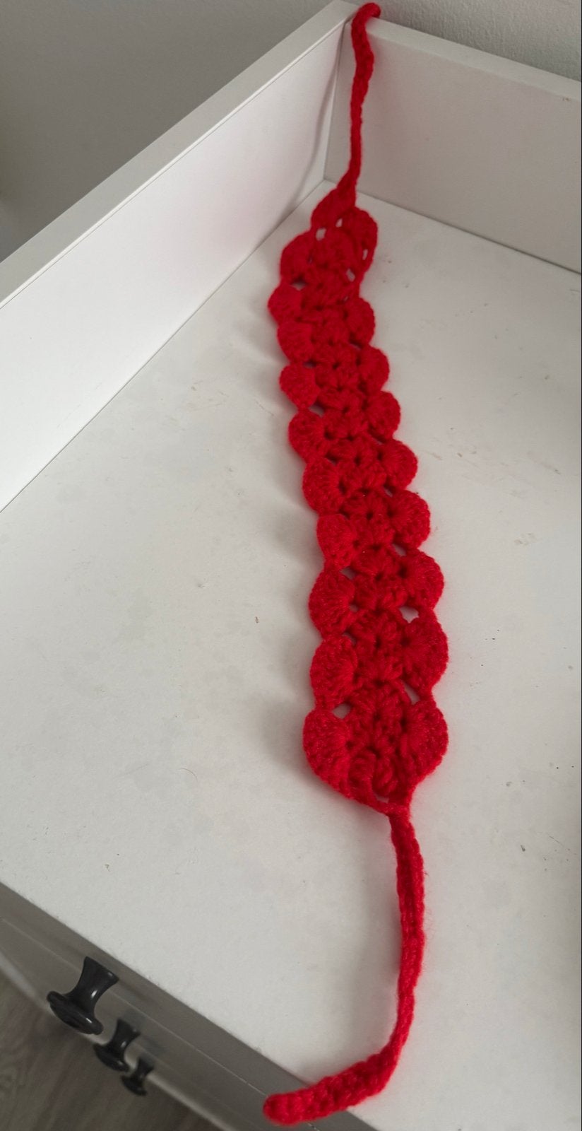 Rode gehaakte haarband/hoofdband, Ophalen, Nieuw, Breien of Haken, Overige typen