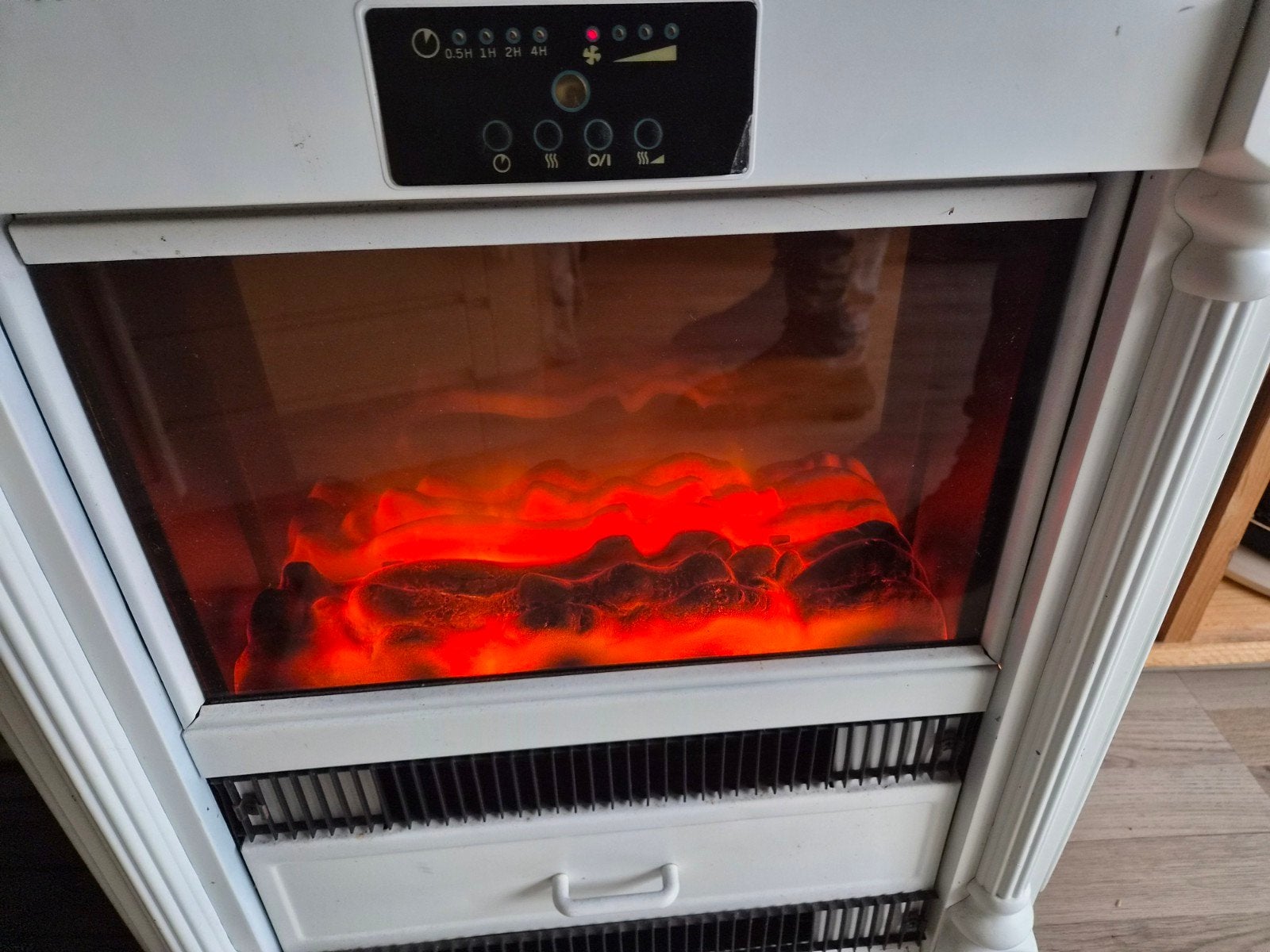 Elektrische sfeerhaard met verwarming, Ophalen, Gebruikt, Vrijstaande haard, Elektrische haard