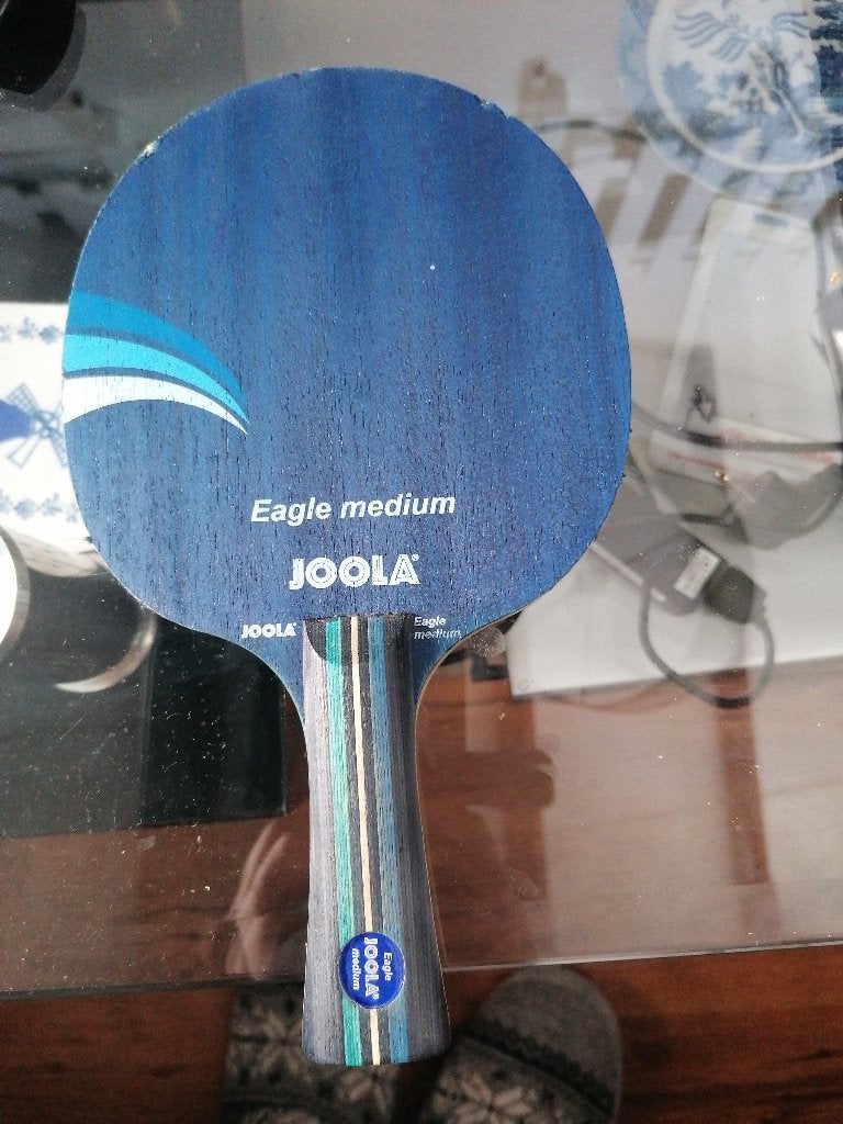 Joola eagle medium batje met 2 xiom omega 7 rubbers, Ophalen of Verzenden, Zo goed als nieuw, Overige typen