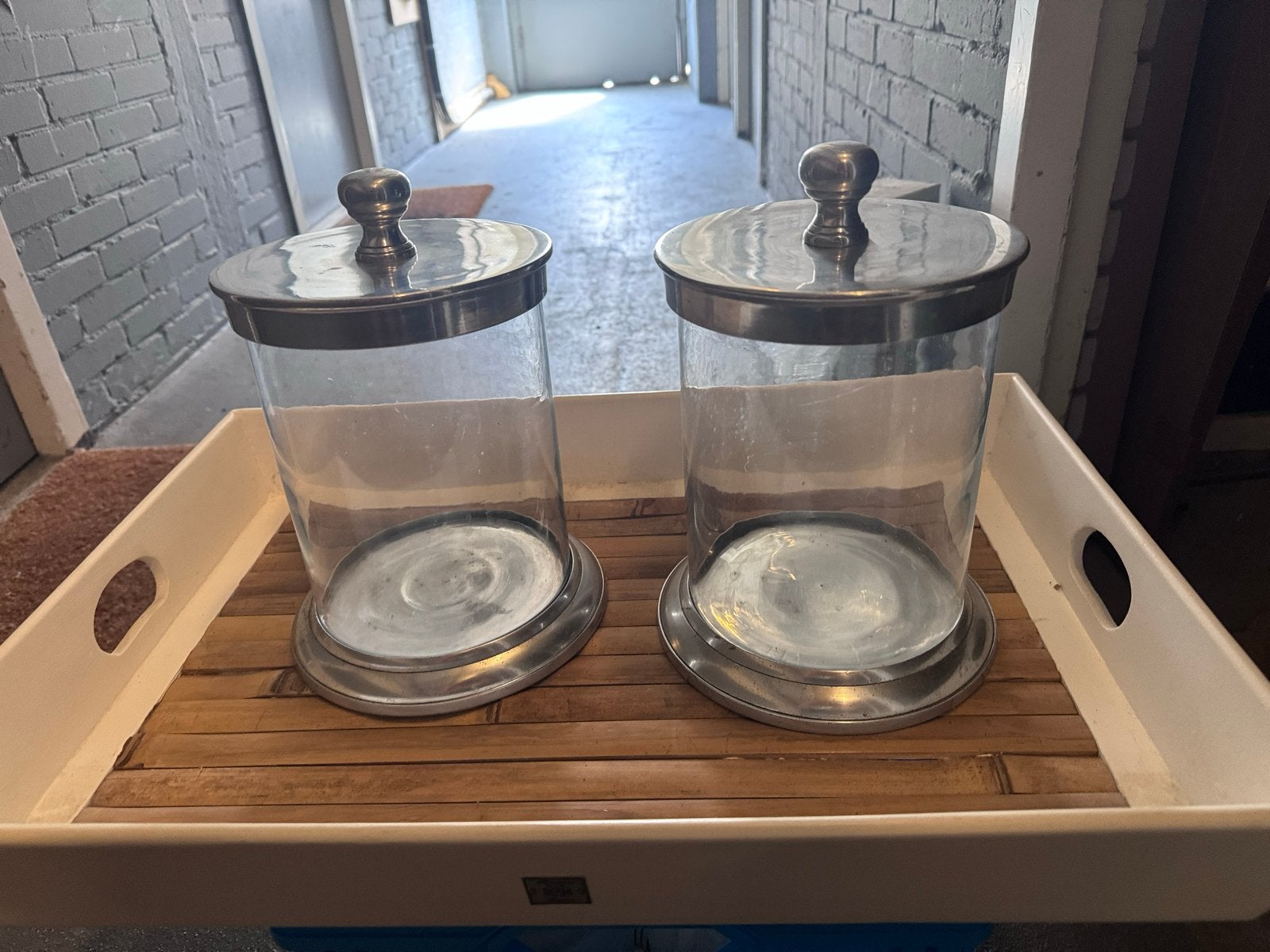 Rivièra Maison voorraadpotten - set van 2, Gebruikt, Ophalen of Verzenden, Landelijk, Glas