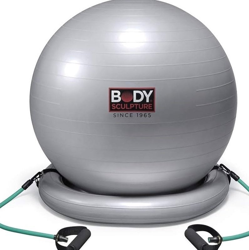 Body Sculpture Fitnessbal met Pilatesvoet en Weerstandsbande, Ophalen of Verzenden, Zo goed als nieuw, Buik, Fitnessbal