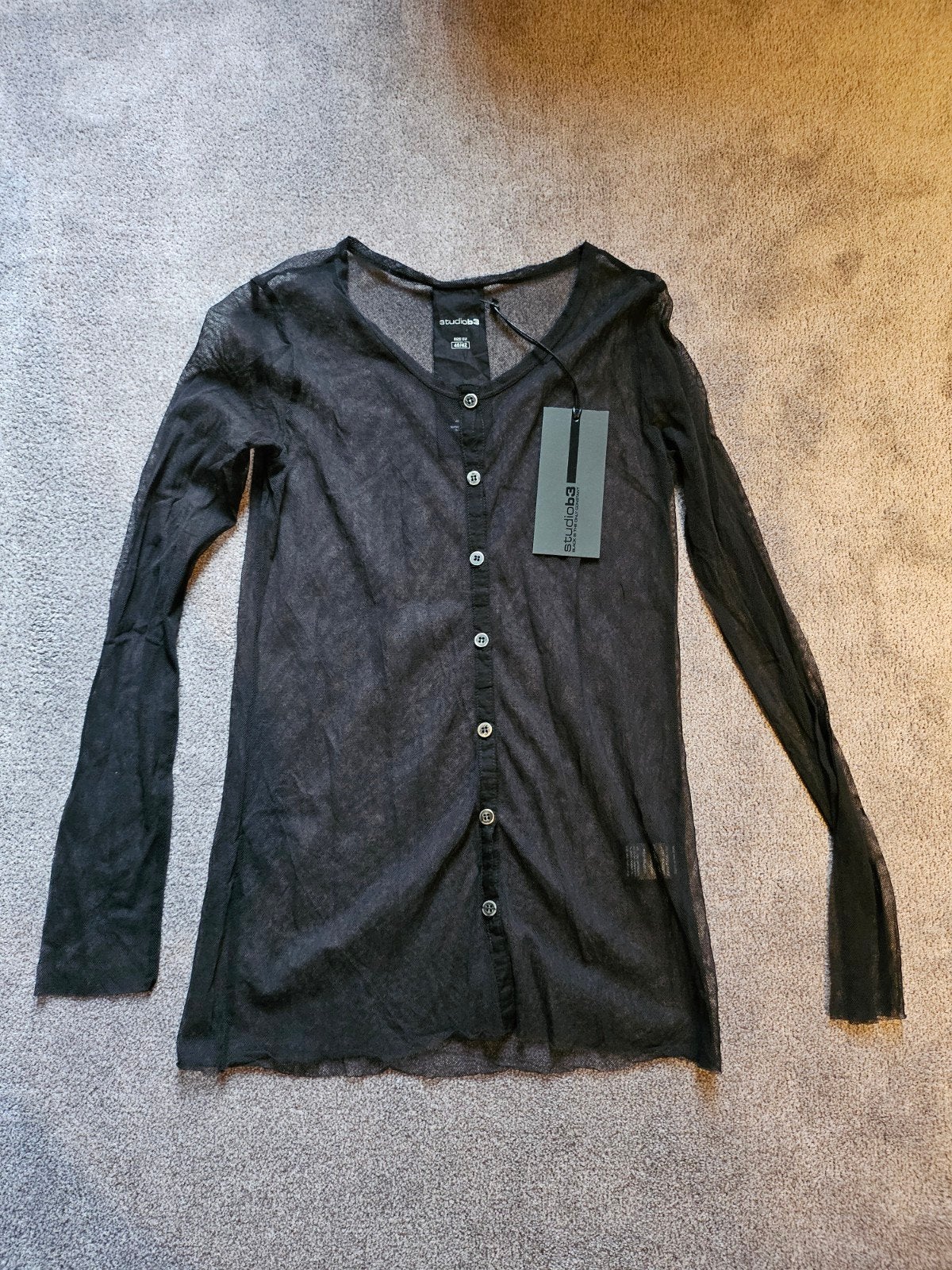 Zwart mesh vestje, StudioB3, mt 40/42, Maat 38/40 (M), Verzenden, Zwart, Nieuw