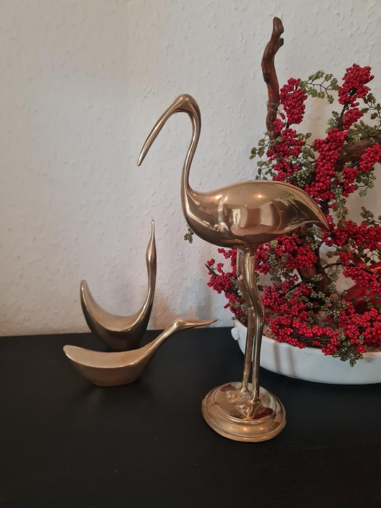 3 messing vogels - decoratieve set, Ophalen of Verzenden, Gebruikt