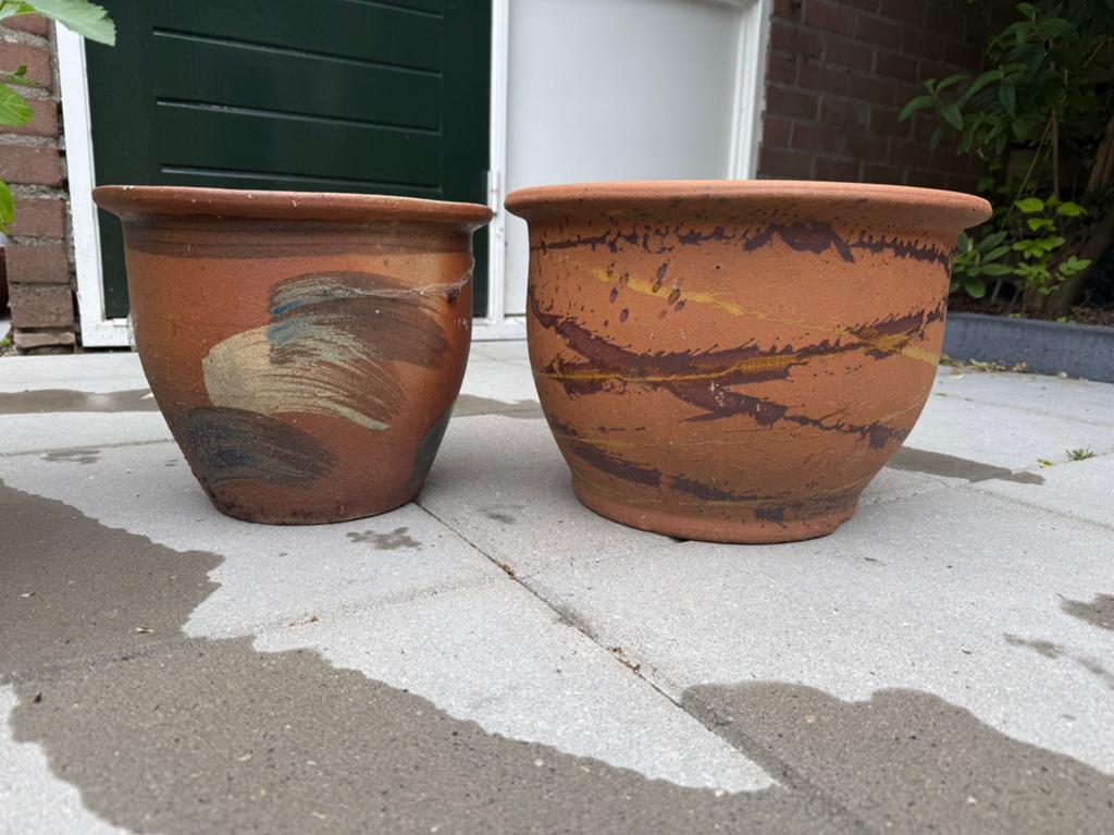 Bloempotten, Tuin en Terras, 25 tot 40 cm, Gebruikt, Rond, Ophalen of Verzenden