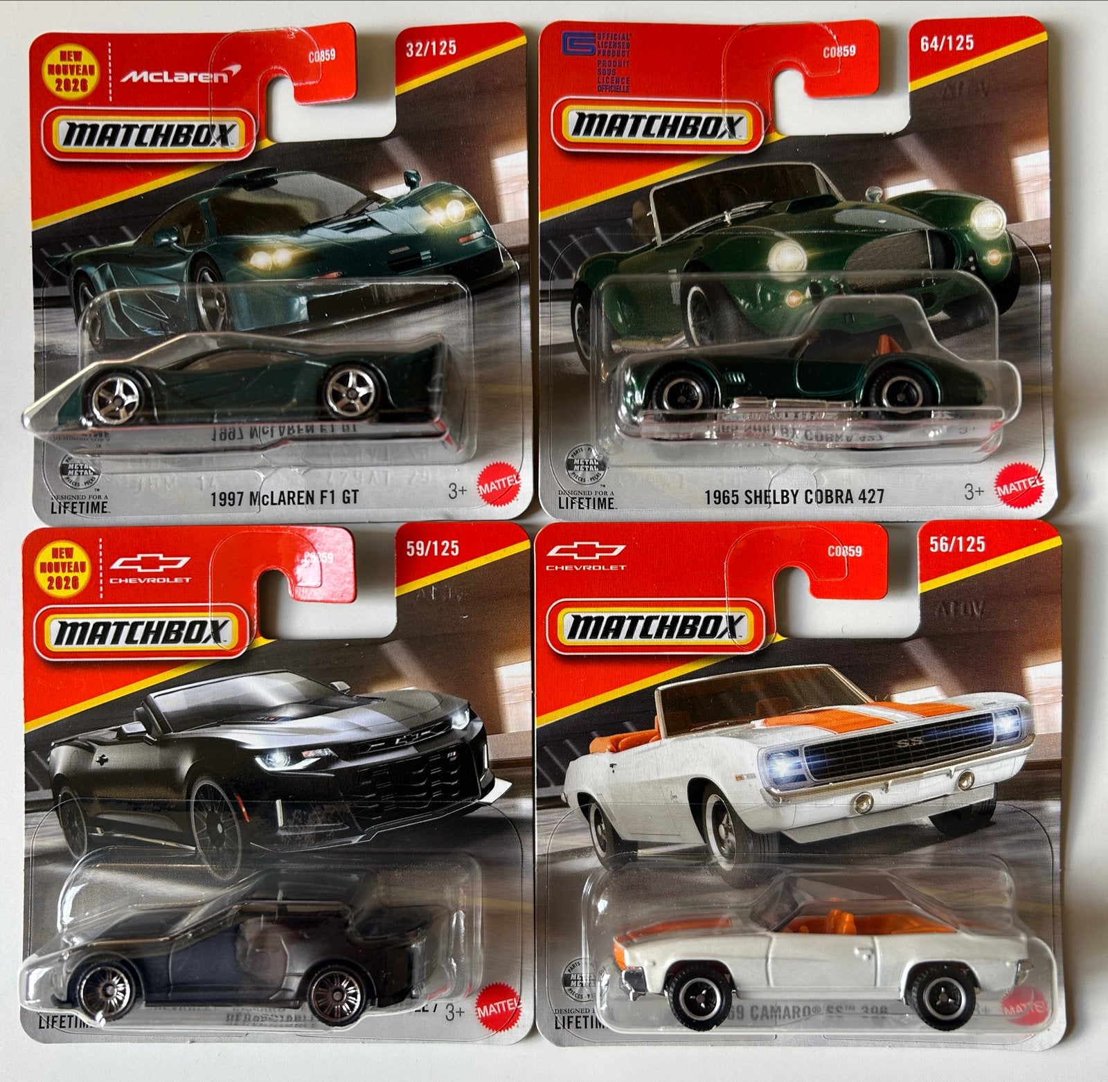 Matchbox Auto's: McLaren, Shelby, Chevrolet Camaro, Kinderen en Baby's, Ophalen of Verzenden, Nieuw