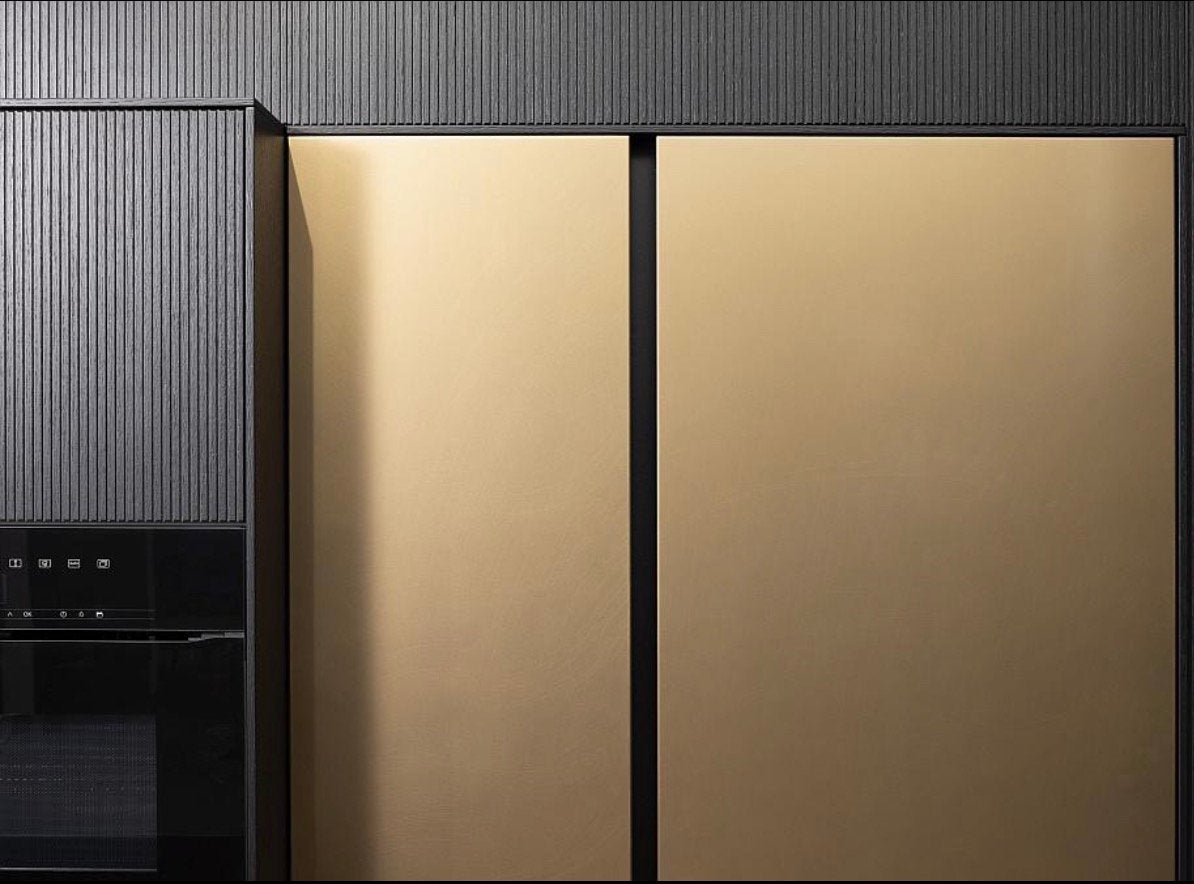 Häcker Systemat zijwand Bronze met glas – NIEUW Keuken, Ophalen, Zo goed als nieuw, Glas, Minder dan 200 cm