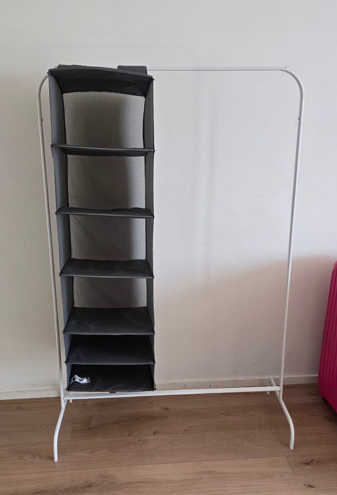 Kledingrek met hangende opberger, Ophalen, Gebruikt
