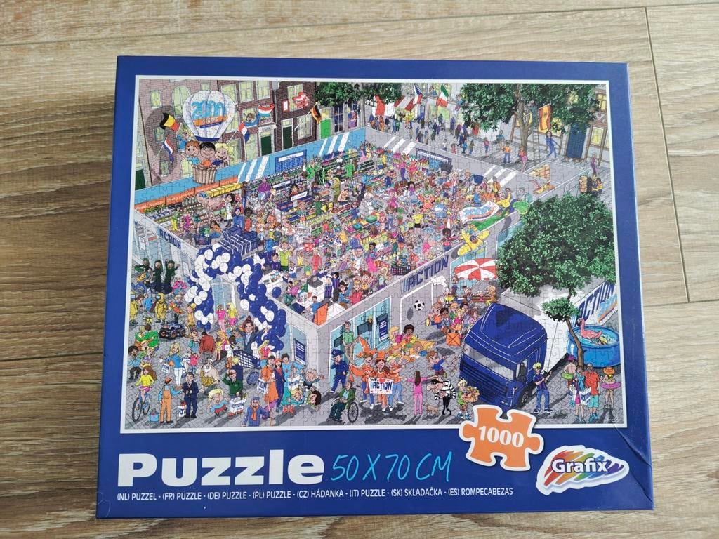 Action puzzel, Ophalen, 500 t/m 1500 stukjes, Zo goed als nieuw, Legpuzzel