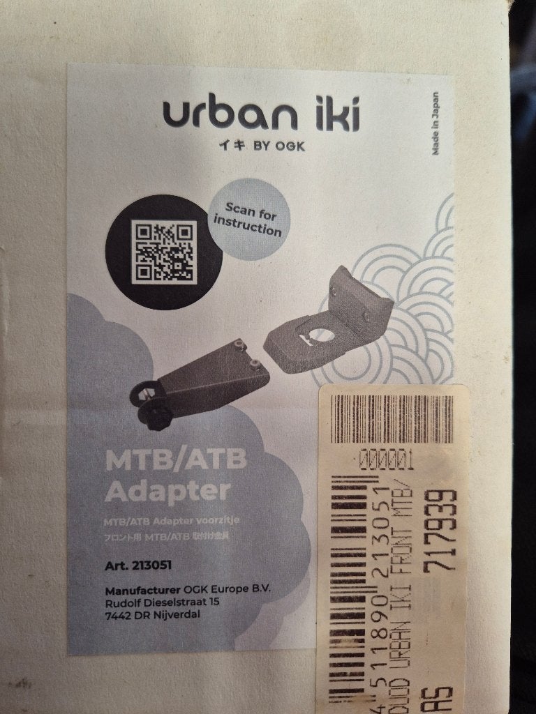 Urban iki adapter set voor MTB/ATB, Ophalen of Verzenden, Nieuw, Voorzitje, Urban Iki