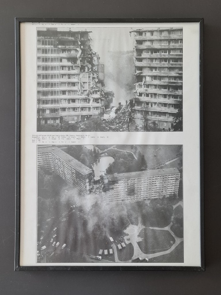 satelliet lucht-foto vliegramp Bijlmerramp Amsterdam 30x40cm, Gebruikt, 1980 tot heden, Foto, Ophalen of Verzenden