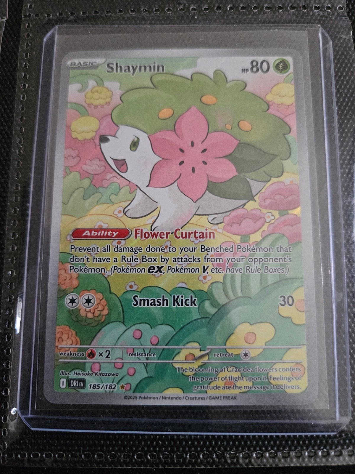 Pokemon Shaymin 185/182 Destined Rivals, Ophalen of Verzenden, Zo goed als nieuw, Losse kaart, Foil