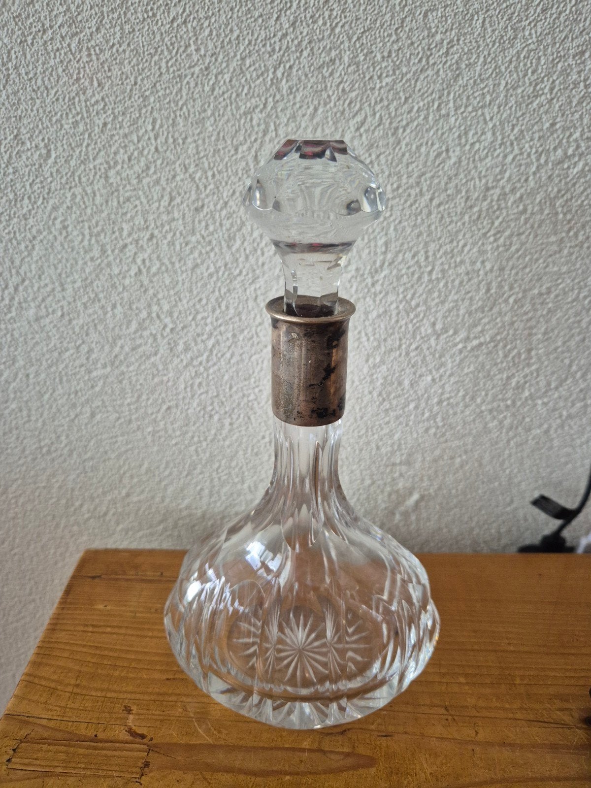 Prachtig karaf met zilveren gemerkte hals, Antiek en Kunst, Ophalen of Verzenden