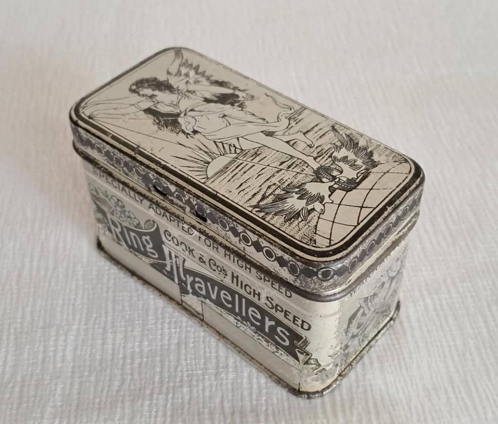 Vintage blik Cook & Co's High Speed Ring Travellers, Ophalen of Verzenden, Gebruikt, Overige